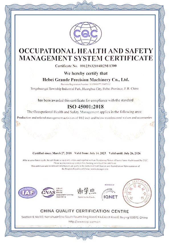 45001职业健康安全